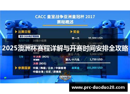 2025澳洲杯赛程详解与开赛时间安排全攻略